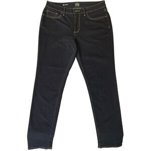 Ana Women Skinny Jeans size 12 US Dark Blue Mid Rise Stretch Boot Cut